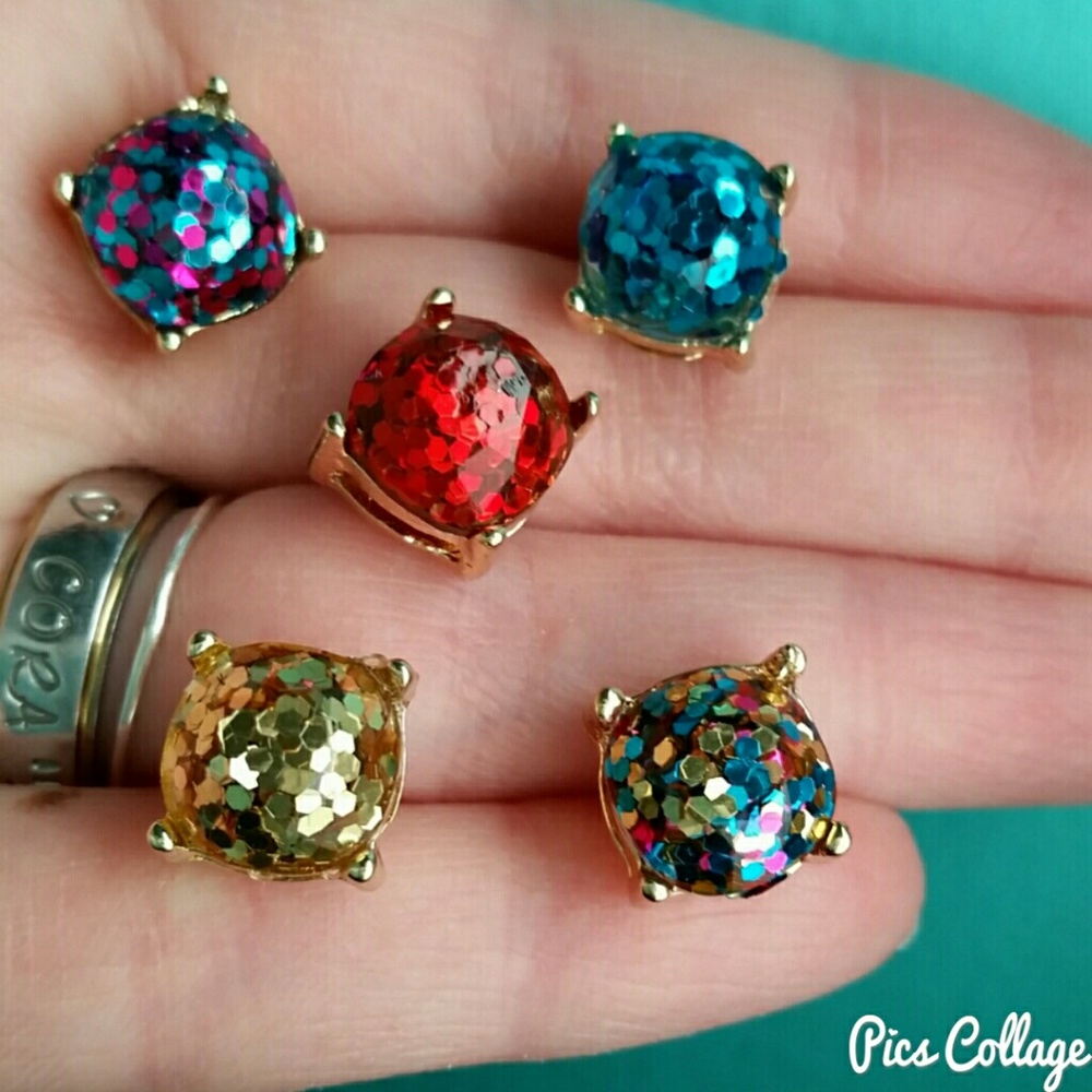 Beveled Glitter Earrings